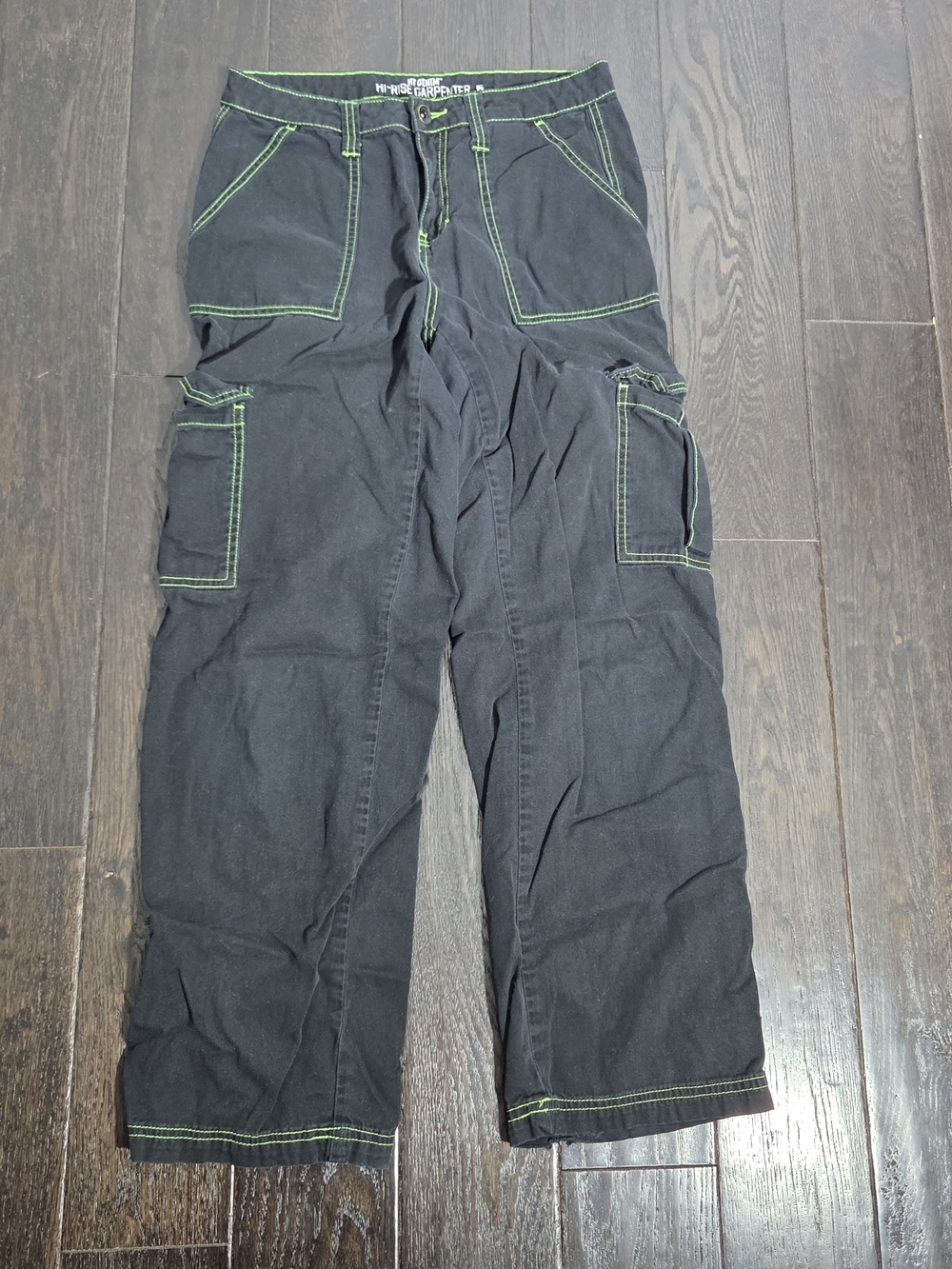 Hot Topic Baggy Cargo Pants Womens Size 5 Black  Grunge Streetwear Y2